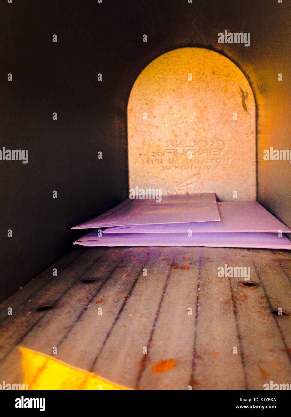 Mail Inside Mail inside rural mailbox Stock Photo - Alamy
