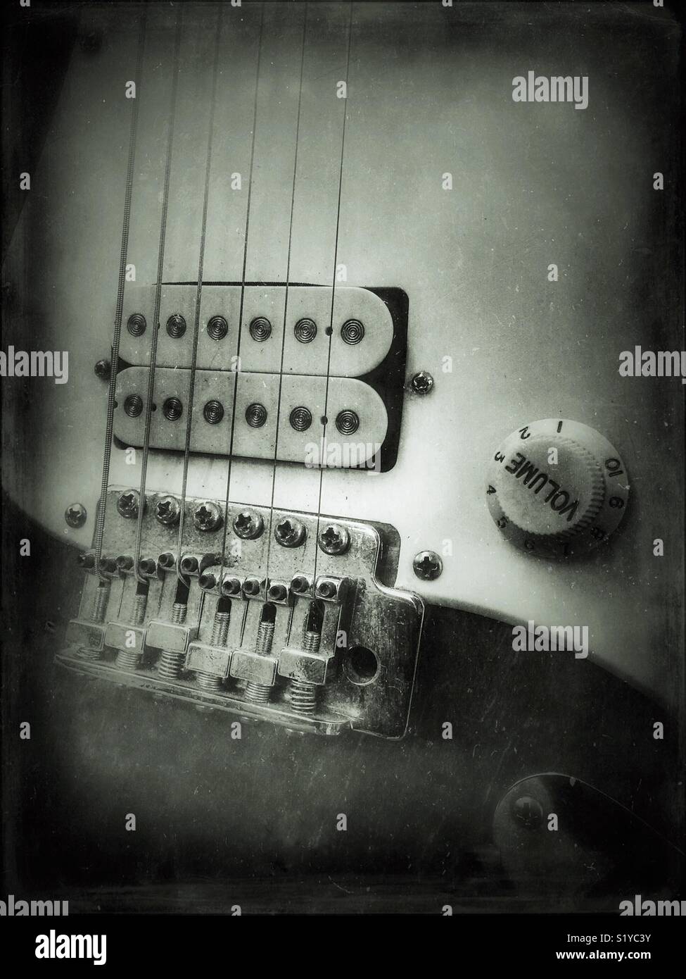 Closeup of an old electric guitar - Smartphone Captured Stock Image