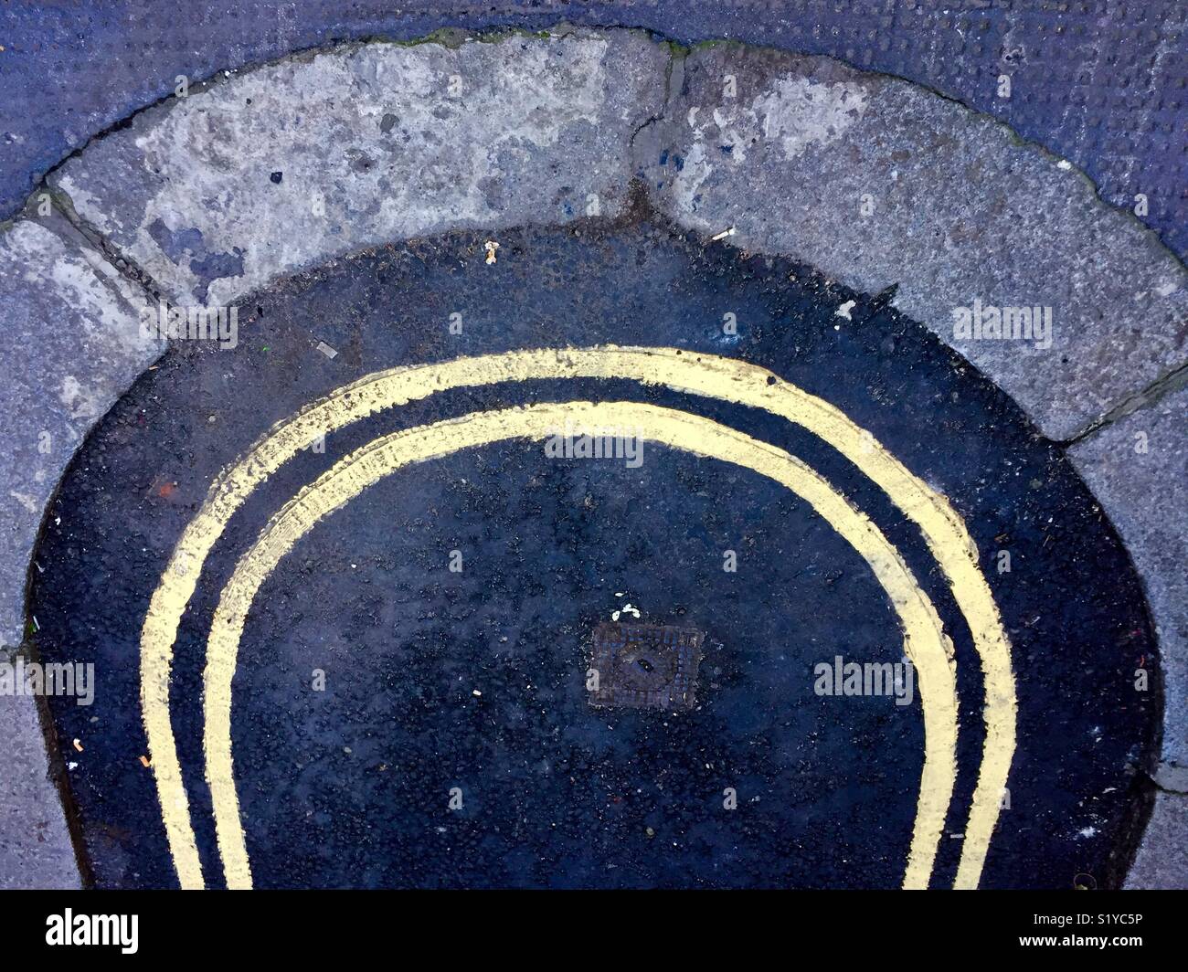 Double yellow arch - Smartphone Captured Stock Image