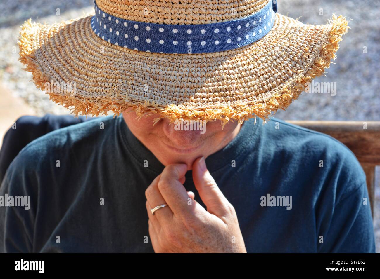Woman outdoors, thinking - Smartphone Captured Stock Image