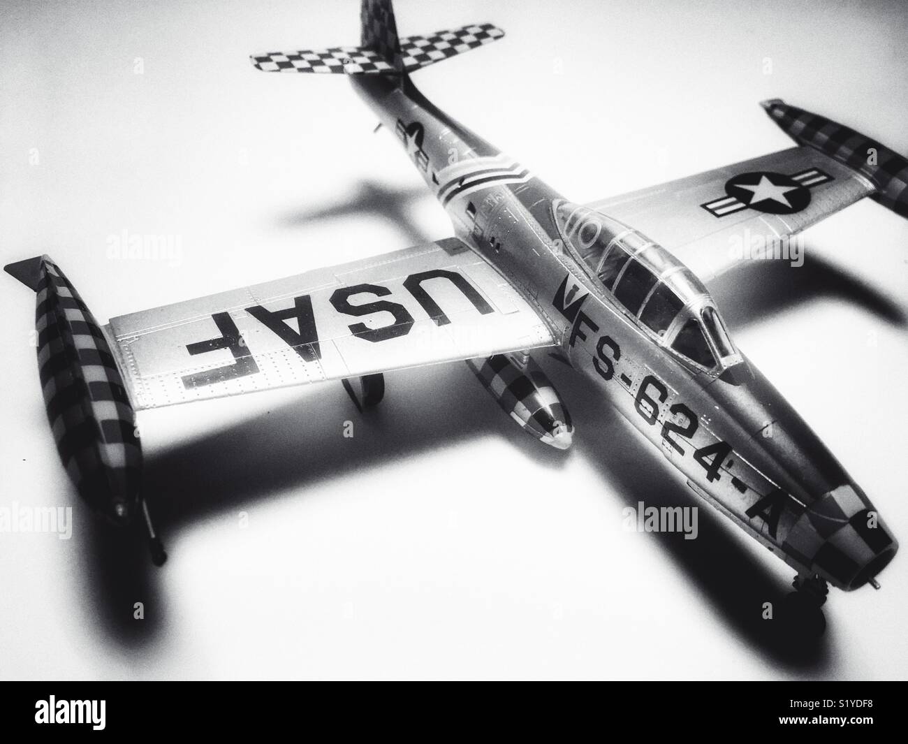 Thunderjet 1:72 scale model aircraft - Smartphone Captured Stock Image