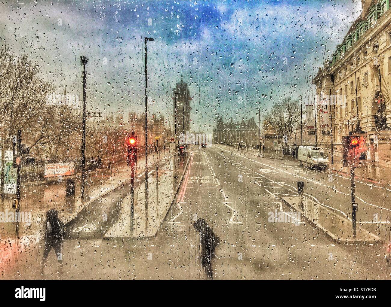 Rain in Westminster,London. - Smartphone Captured Stock Image