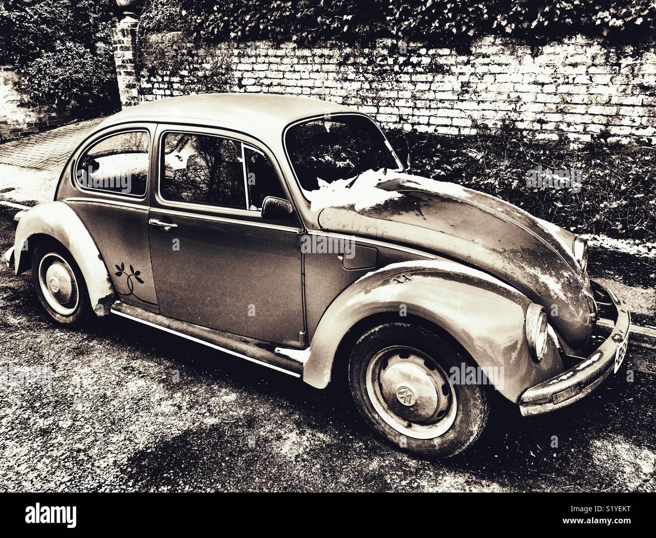 Original Volkswagen Beetle car - Smartphone Captured Stock Image