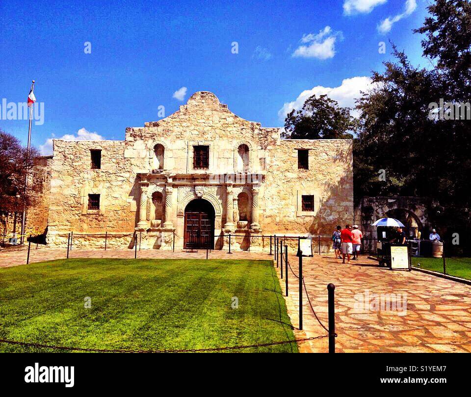 The Alamo is one of the biggest attractions in San Antonio,Texas. - Smartphone Captured Stock Image