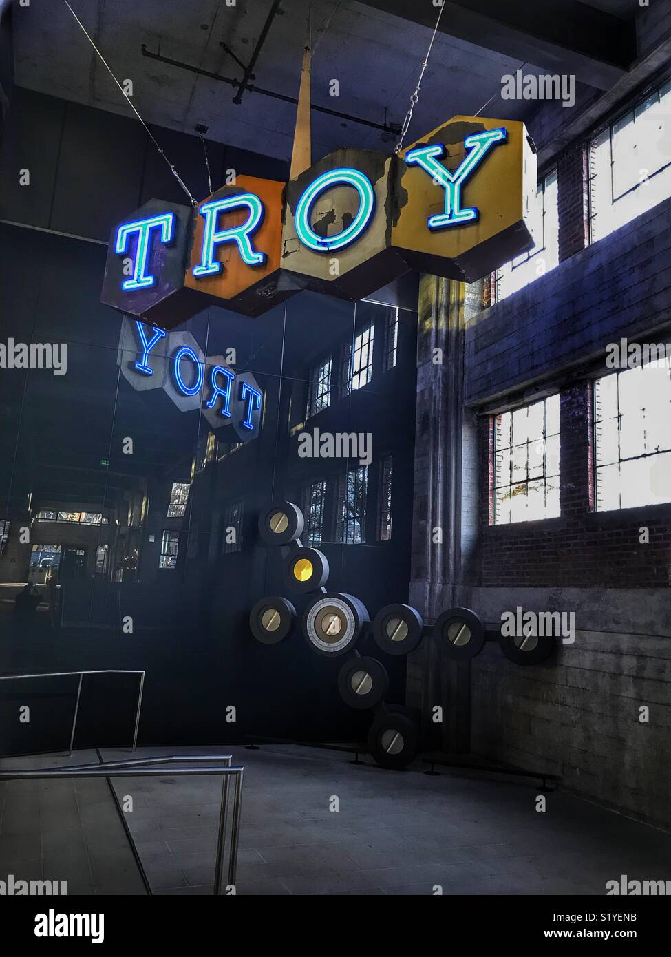 Artwork in the Amazon buildings called Houdini. Seattle Washington. - Smartphone Captured Stock Image