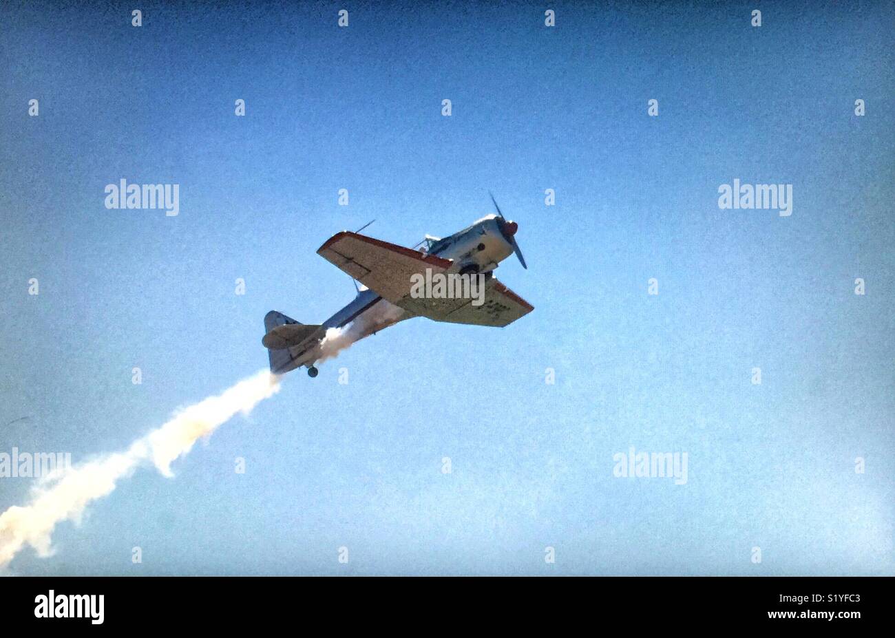 Propeller airplane at an air show - Smartphone Captured Stock Image
