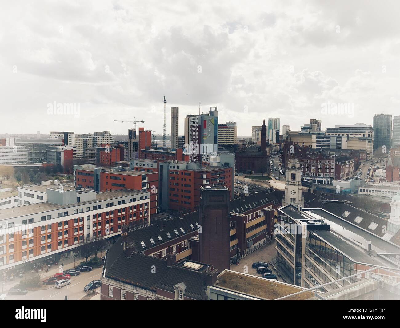 View of Birmingham including old fire station - Smartphone Captured Stock Image