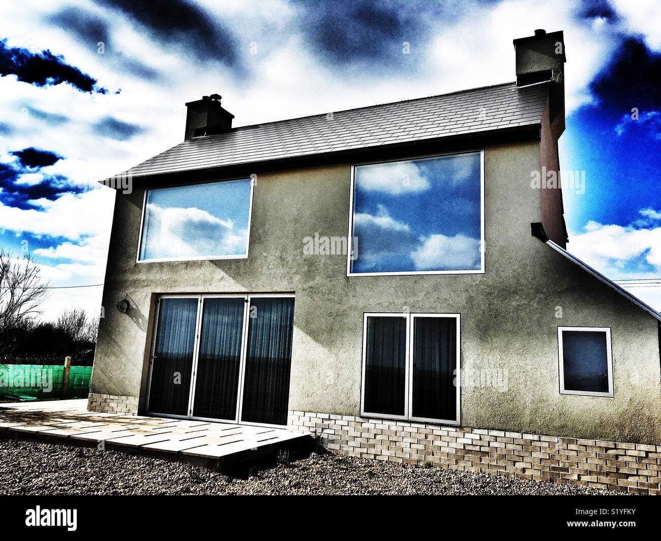 Ronina, a former MOD property given a new look by Casswell Bank Architects, Shingle Street, Suffolk, UK. - Smartphone Captured Stock Image
