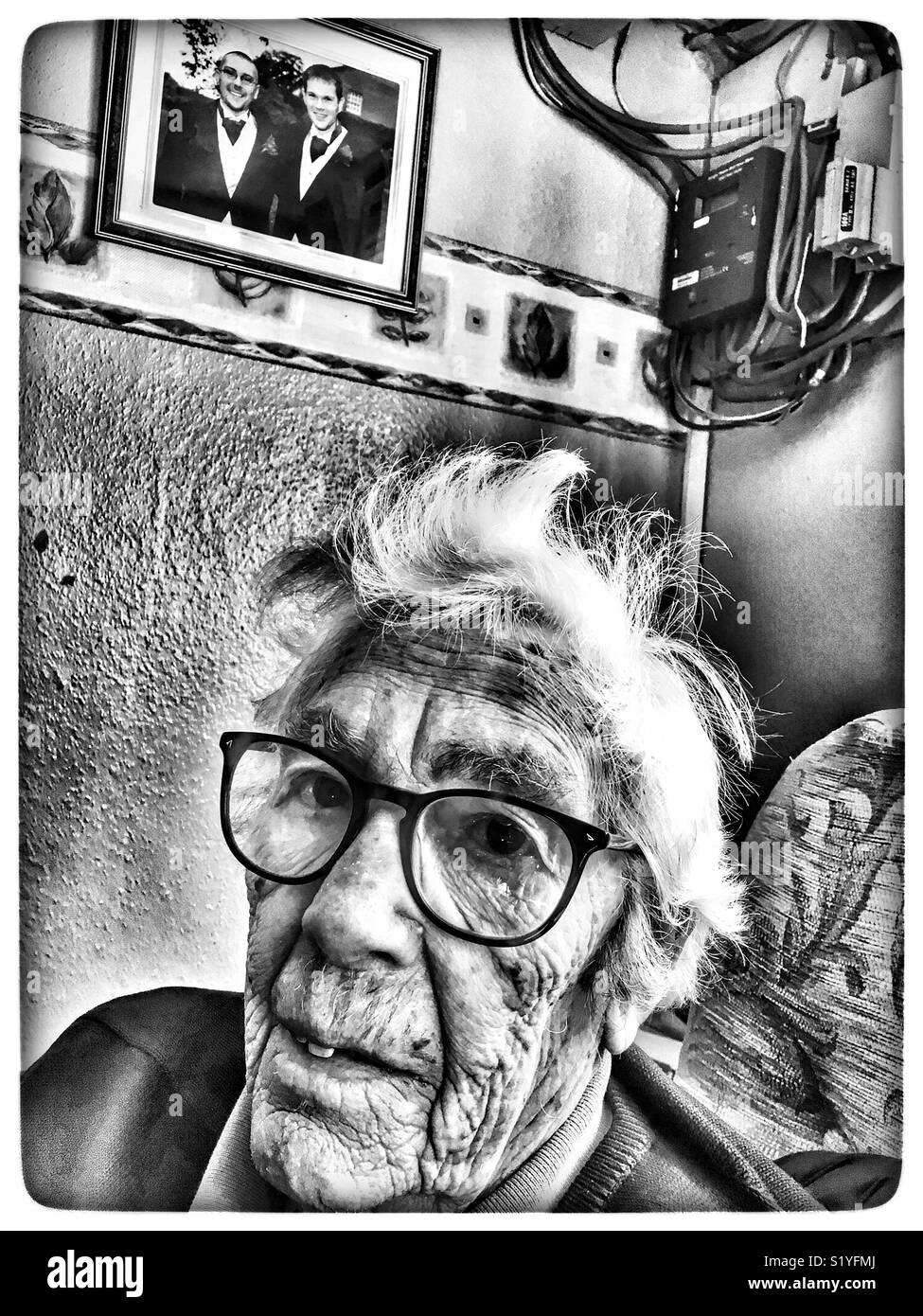 Old age pensioner UK - Smartphone Captured Stock Image