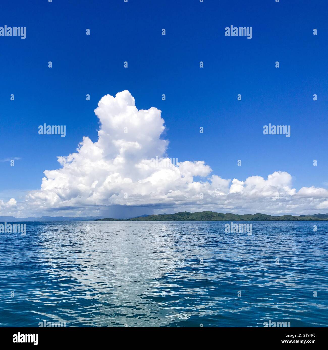 Blue sky and clouds. Nadi, Fiji. - Smartphone Captured Stock Image