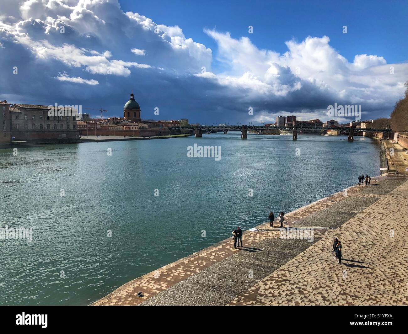 Toulouse and Garonna river - Smartphone Captured Stock Image