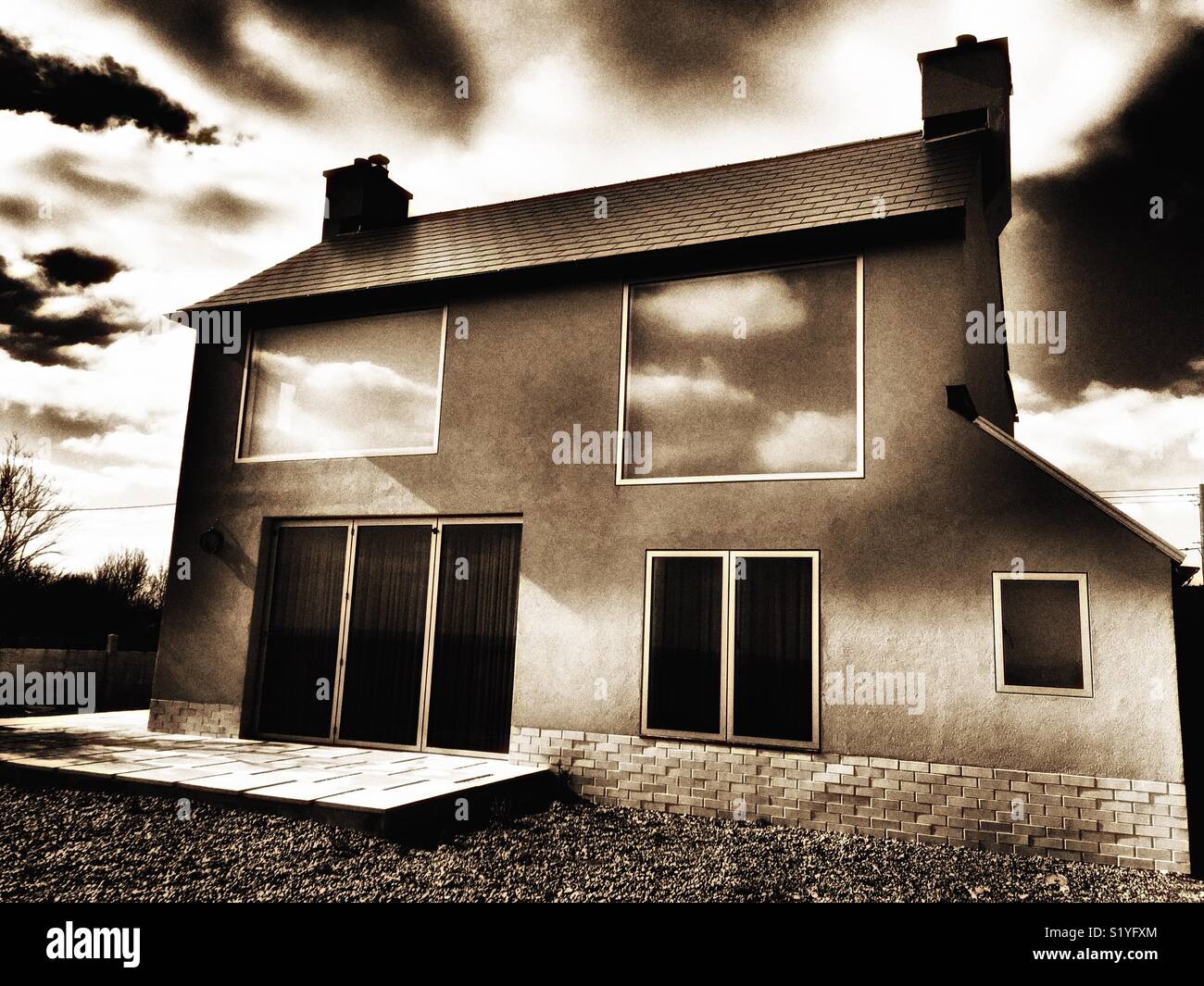 Ronina a former MOD property given a beguiling new life by Casswell Bank Architects, Shingle Street, Suffolk, UK. - Smartphone Captured Stock Image