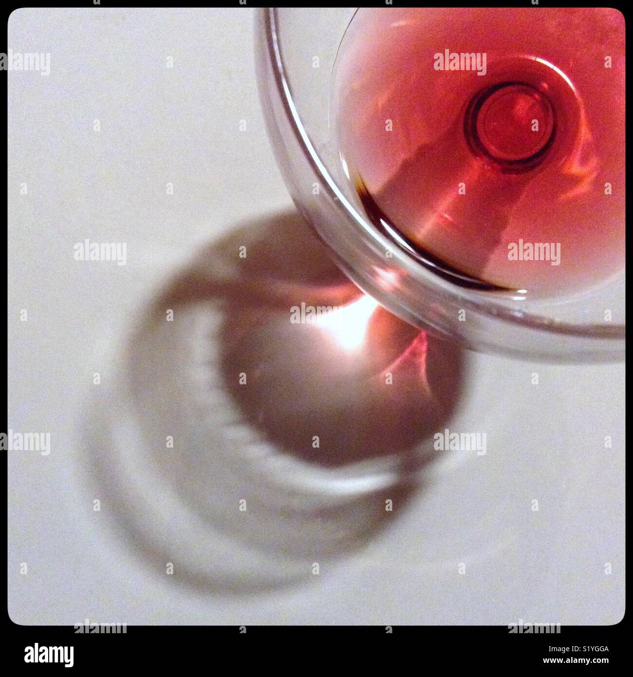 Rose coloured Syrah Saignée - a rosé wine made by bleeding the juice off the skins before fermentation. - Smartphone Captured Stock Image