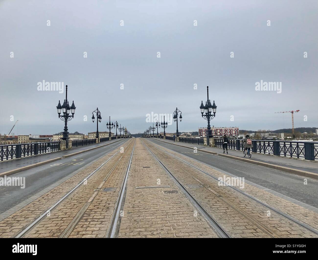 Pont de Pierre or Stone Bridge Bordeaux Gironde Aquitaine France Europe - Smartphone Captured Stock Image