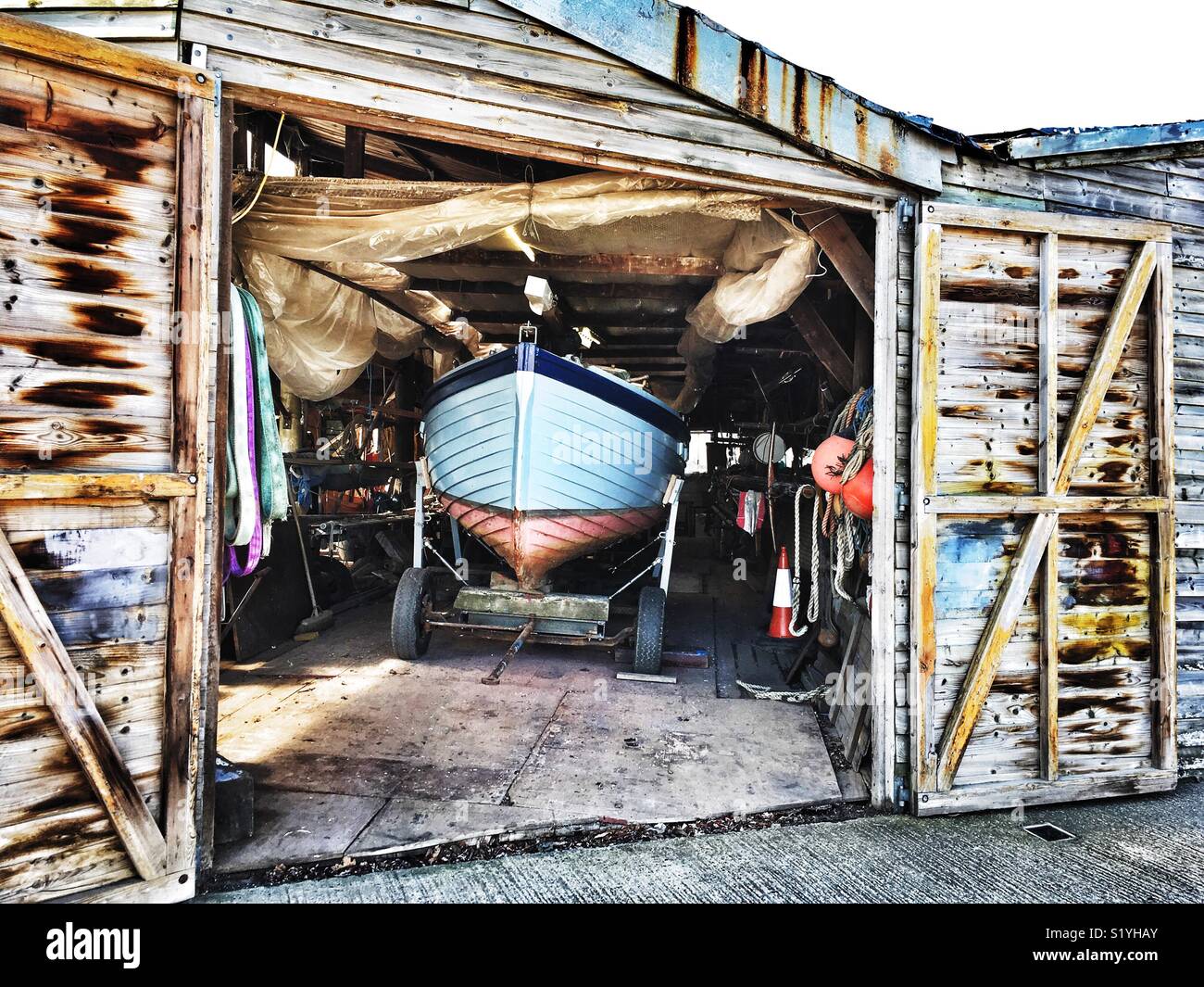 Boat building yard, Woodbridge, Suffolk, UK. Stock Photo