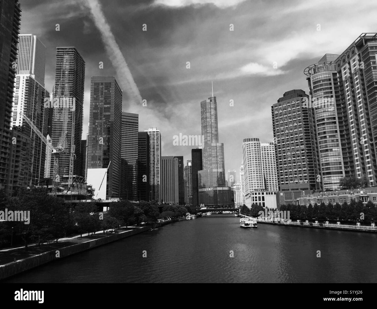 Chicago river chicago Black and White Stock Photos & Images - Alamy
