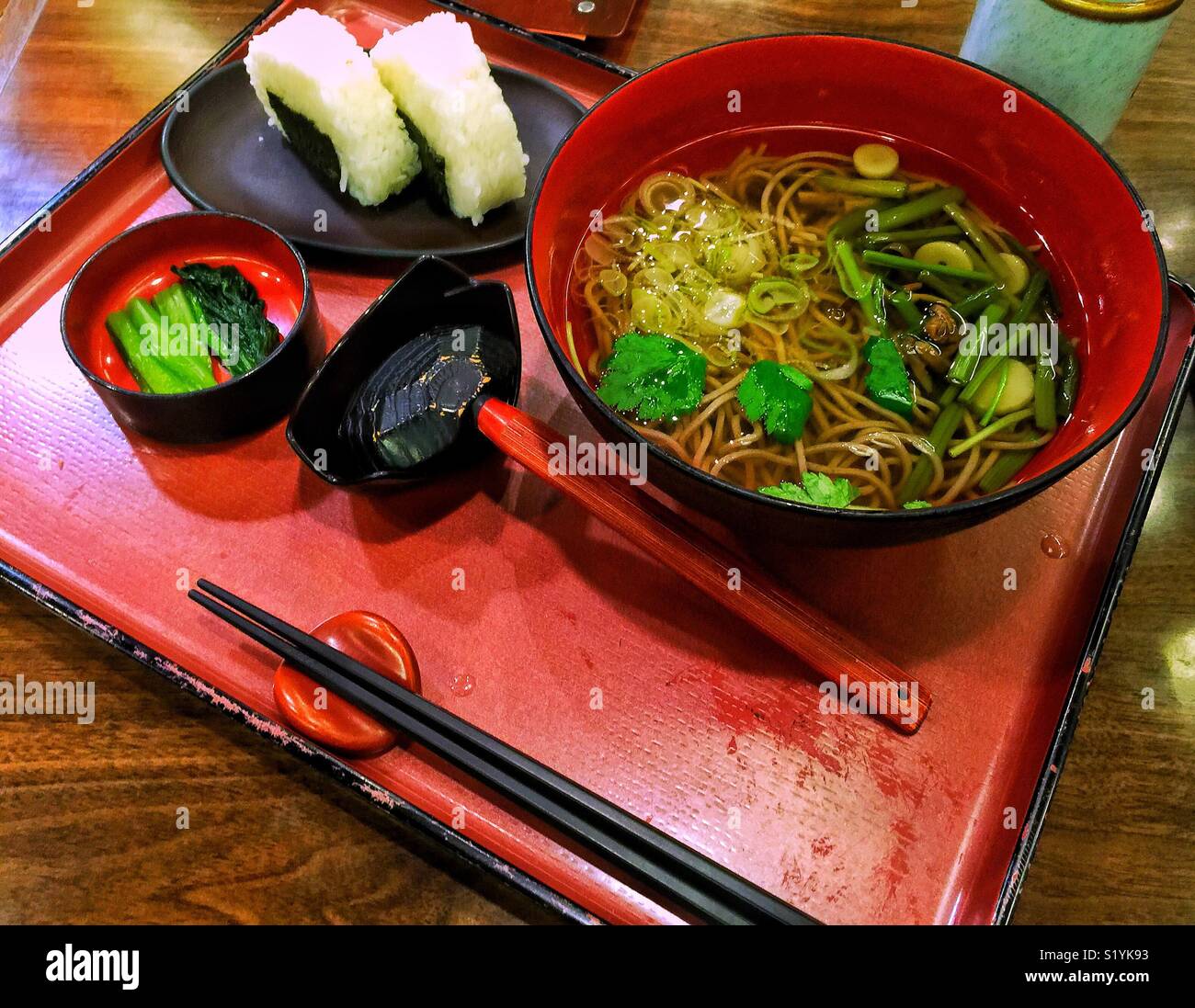 Authentic Japanese vegan meal Stock Photo