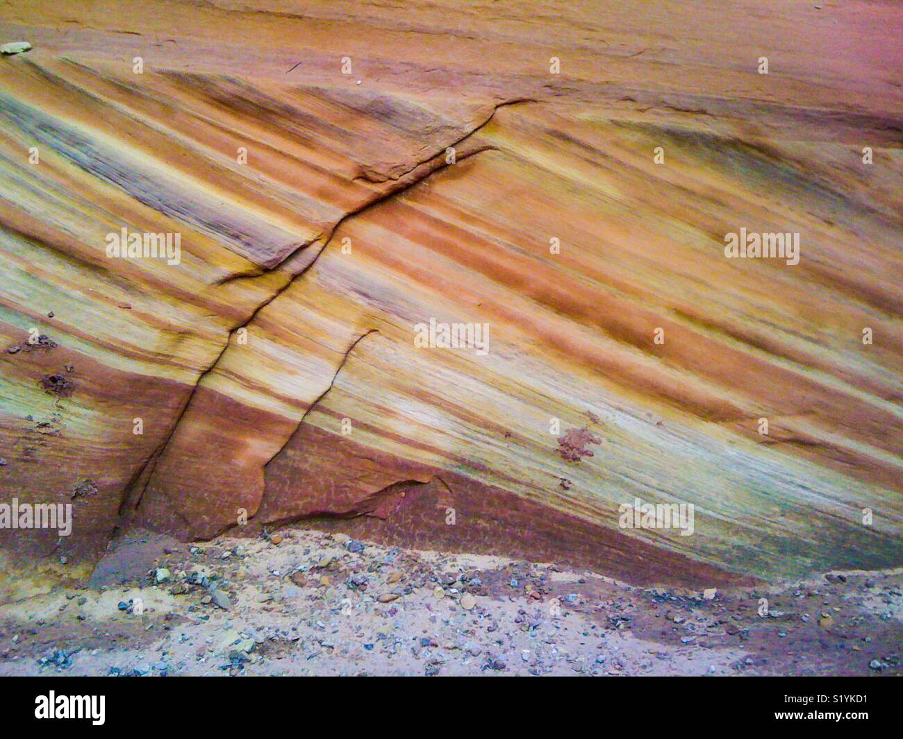 Striped rock, Capitol Reef National Park, USA. - Smartphone Captured Stock Image