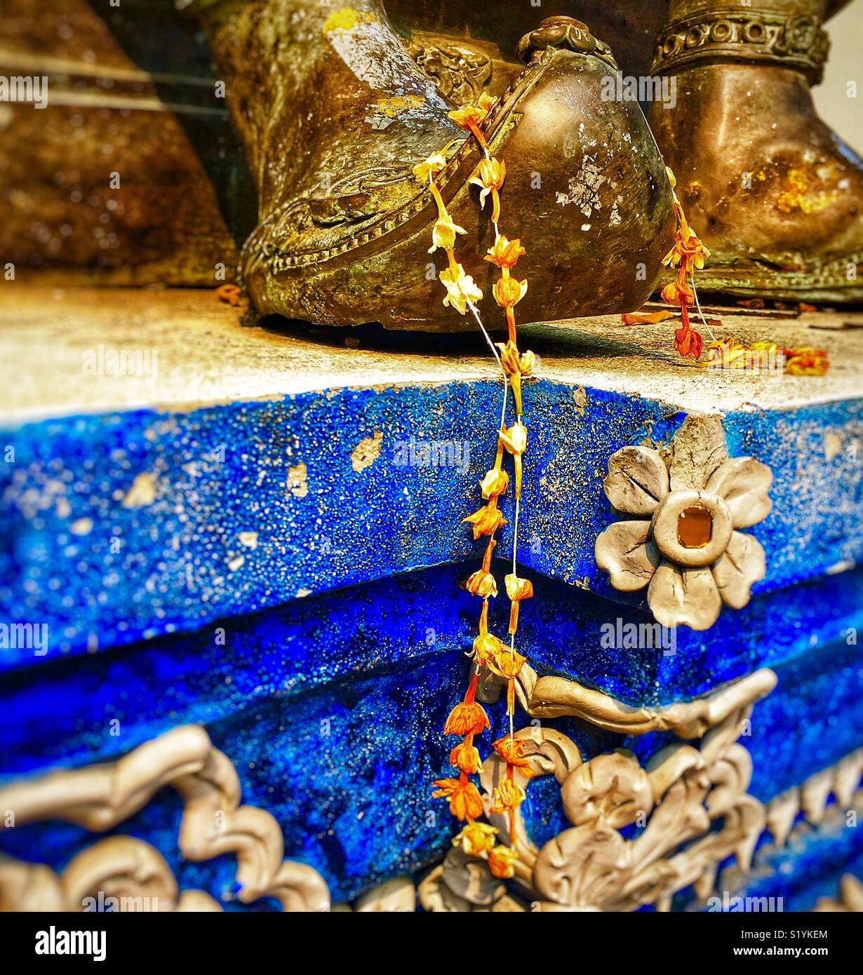 Chiang Mai, detail of a statue - Smartphone Captured Stock Image