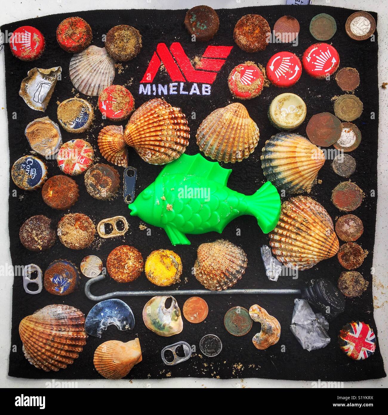 Metal detecting finds Stock Photo Alamy