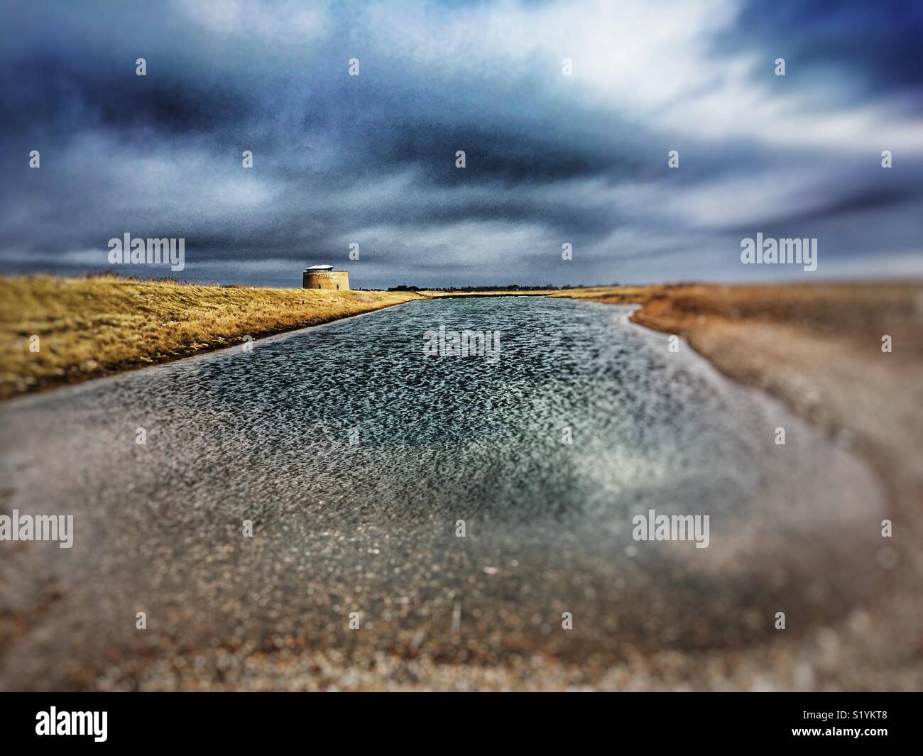 Martello tower Y Bawdsey Suffolk England - Smartphone Captured Stock Image