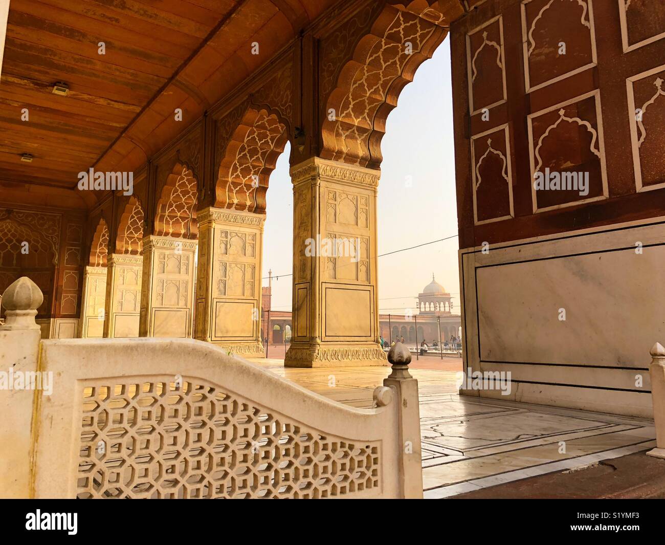 Beautiful Arch Of Jama Masjid New Delhi India Stock Photo