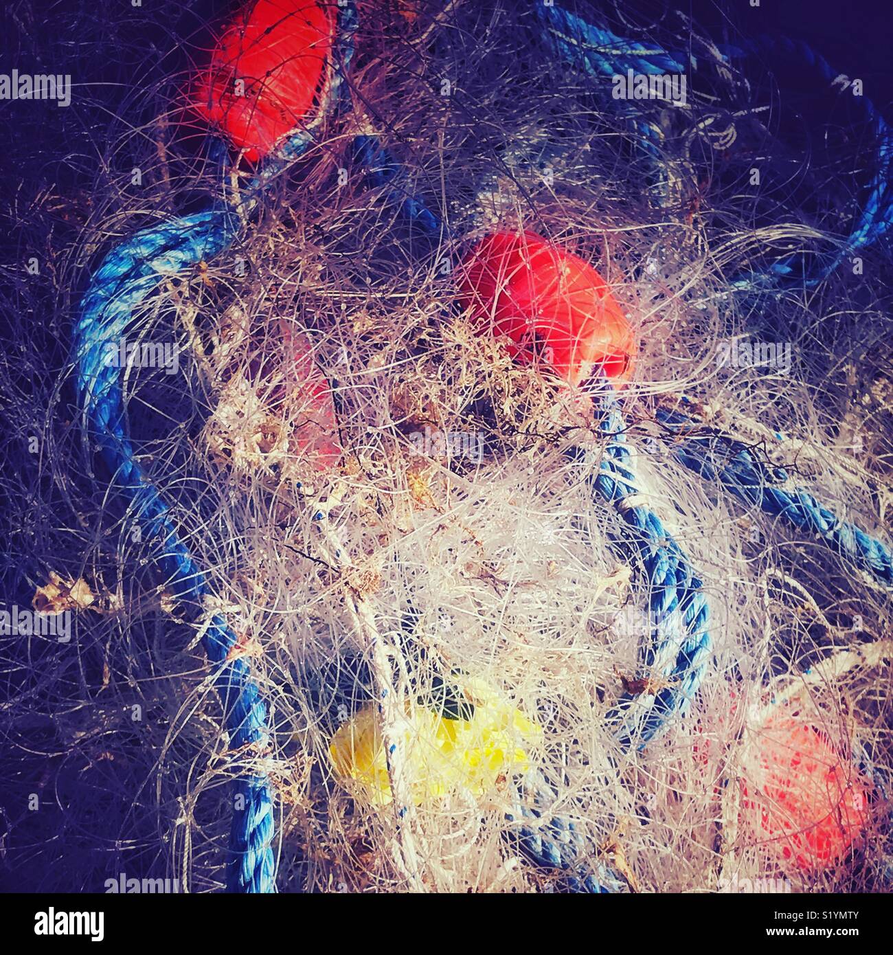 Fishing nets and buoys - Smartphone Captured Stock Image
