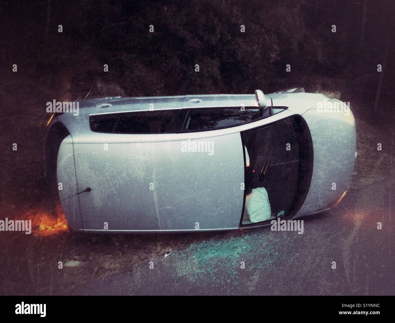 Car accident - Smartphone Captured Stock Image