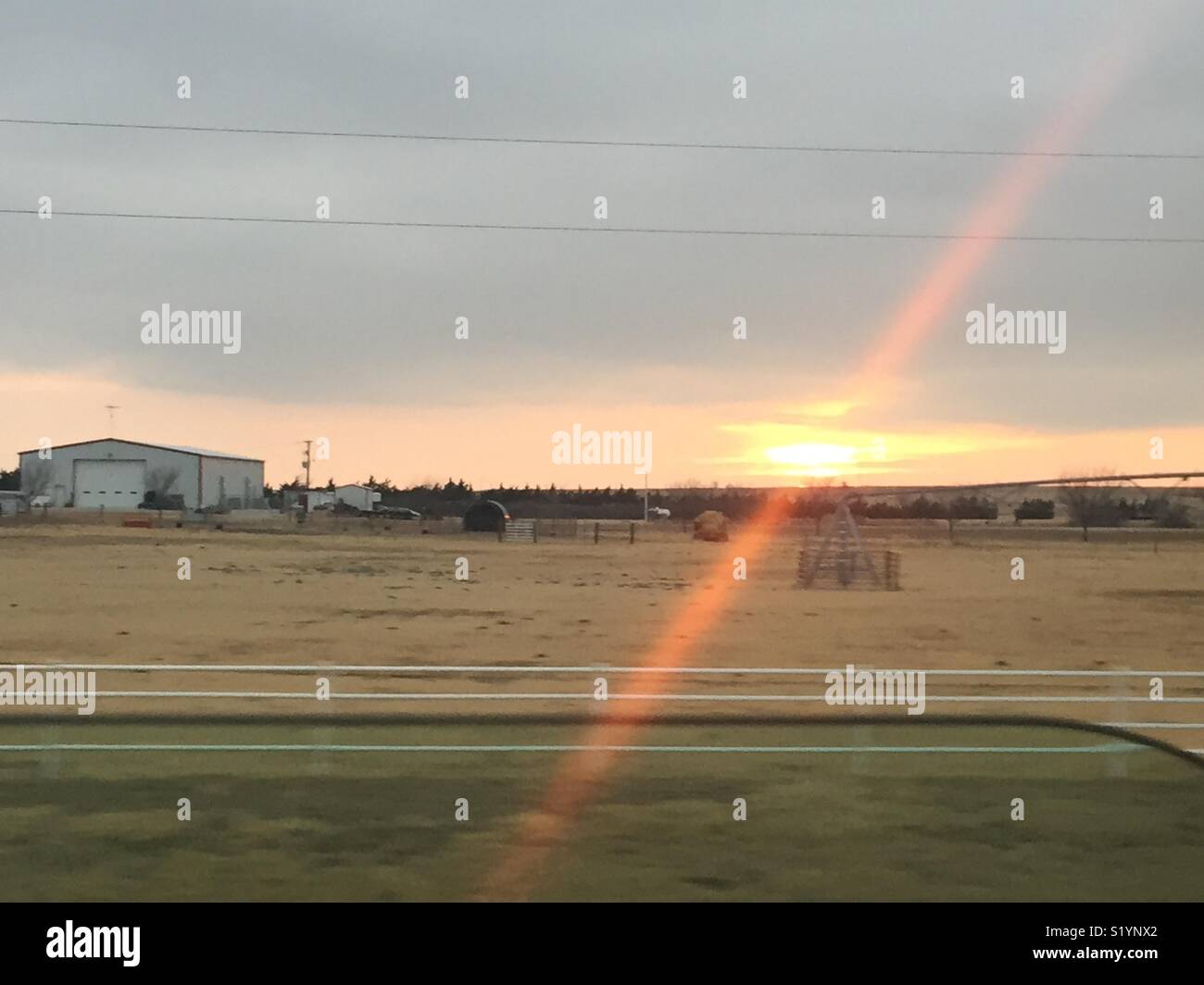 Kansas sun set Stock Photo