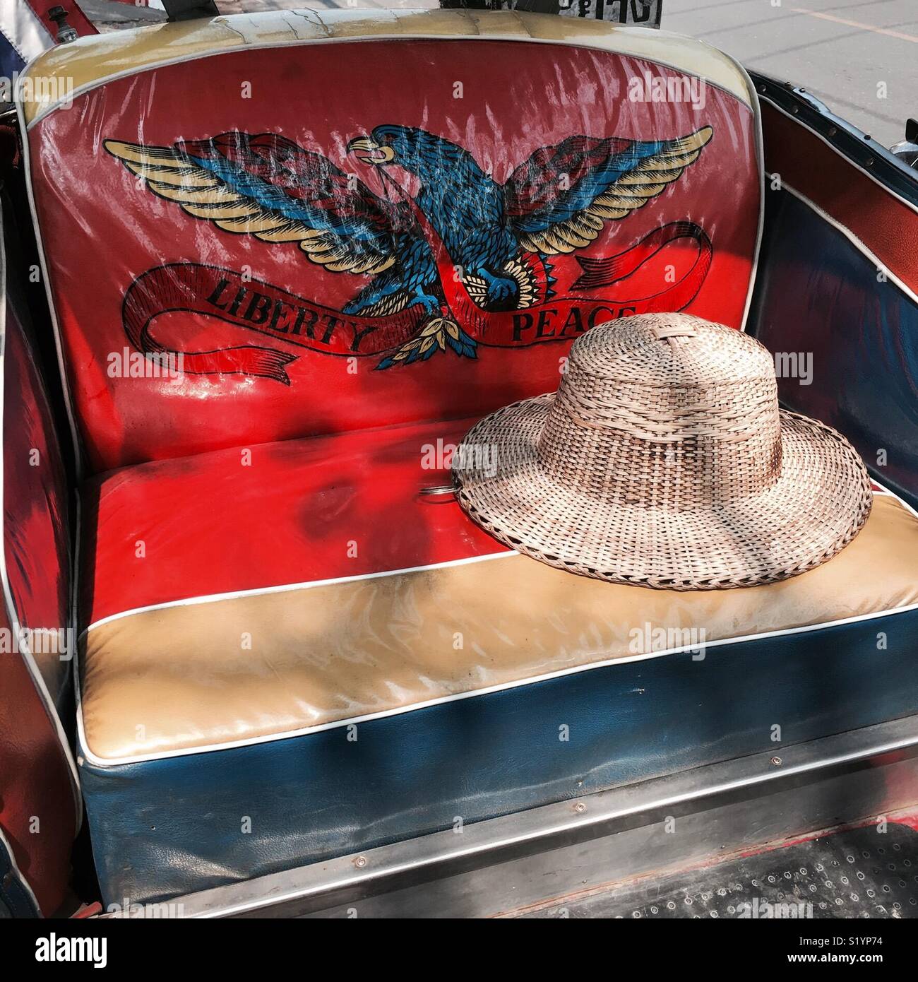 Seat of a tuk tuk - Smartphone Captured Stock Image