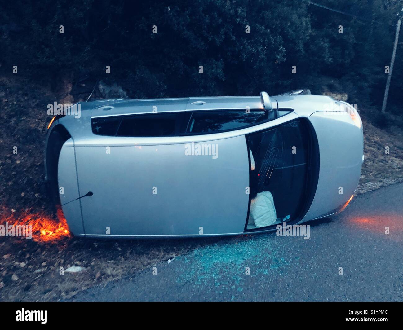 Car accident - Smartphone Captured Stock Image