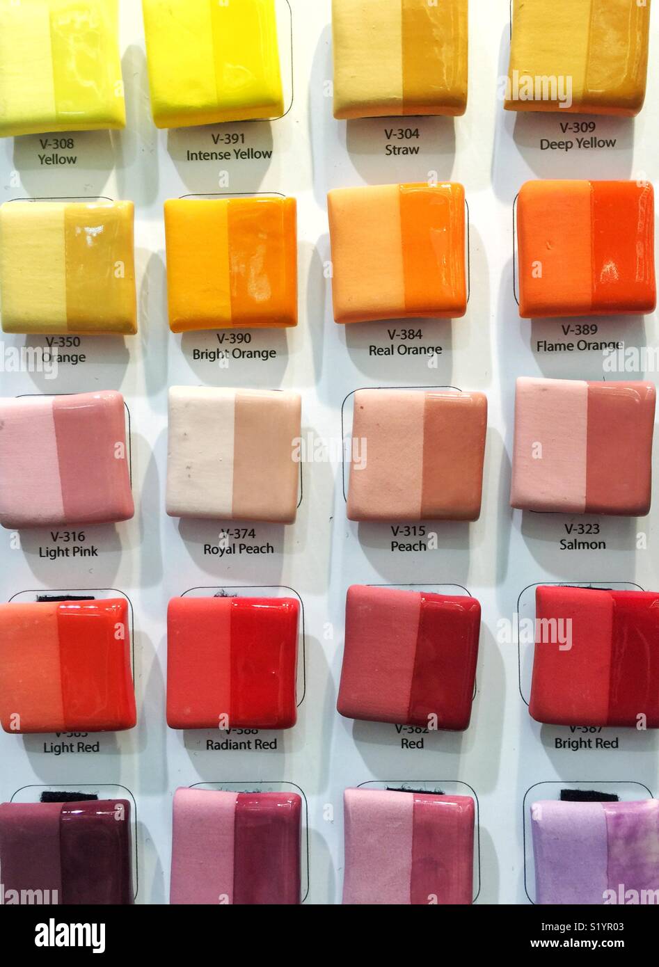 Ceramic glazes samples Stock Photo Alamy