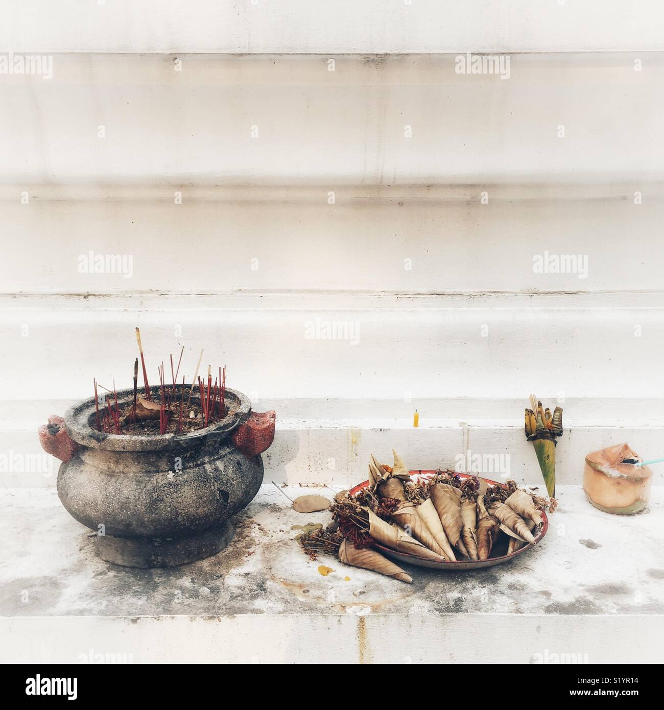 Buddhist offerings Stock Photo