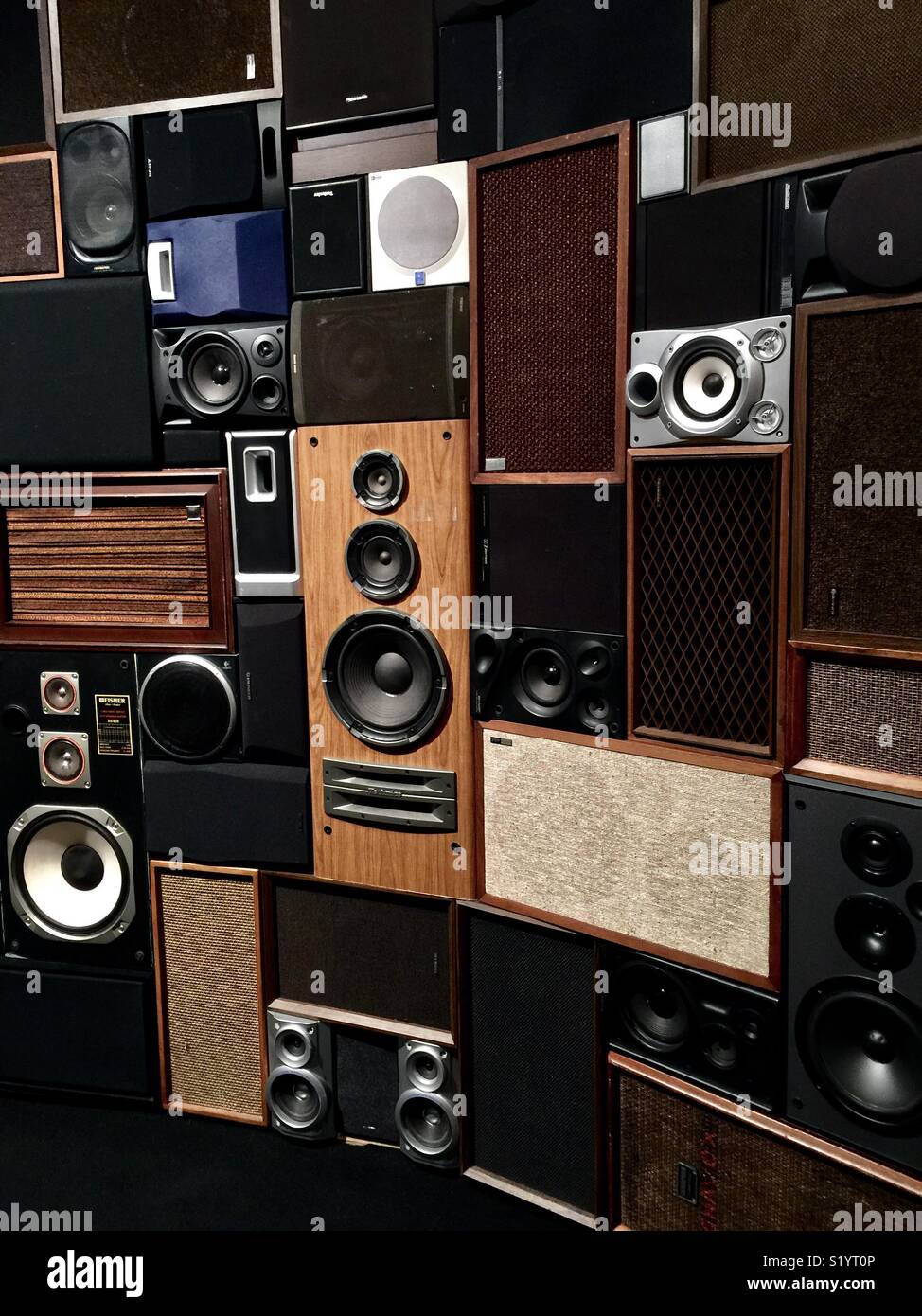 Speaker art installation Stock Photo Alamy
