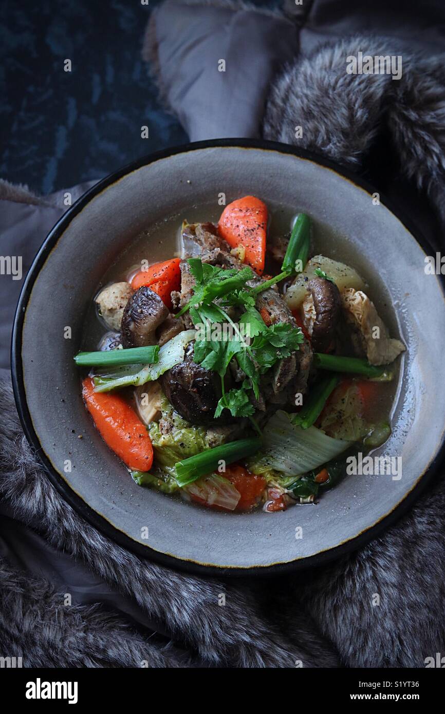 Homemade pork neck bone soup Stock Photo - Alamy