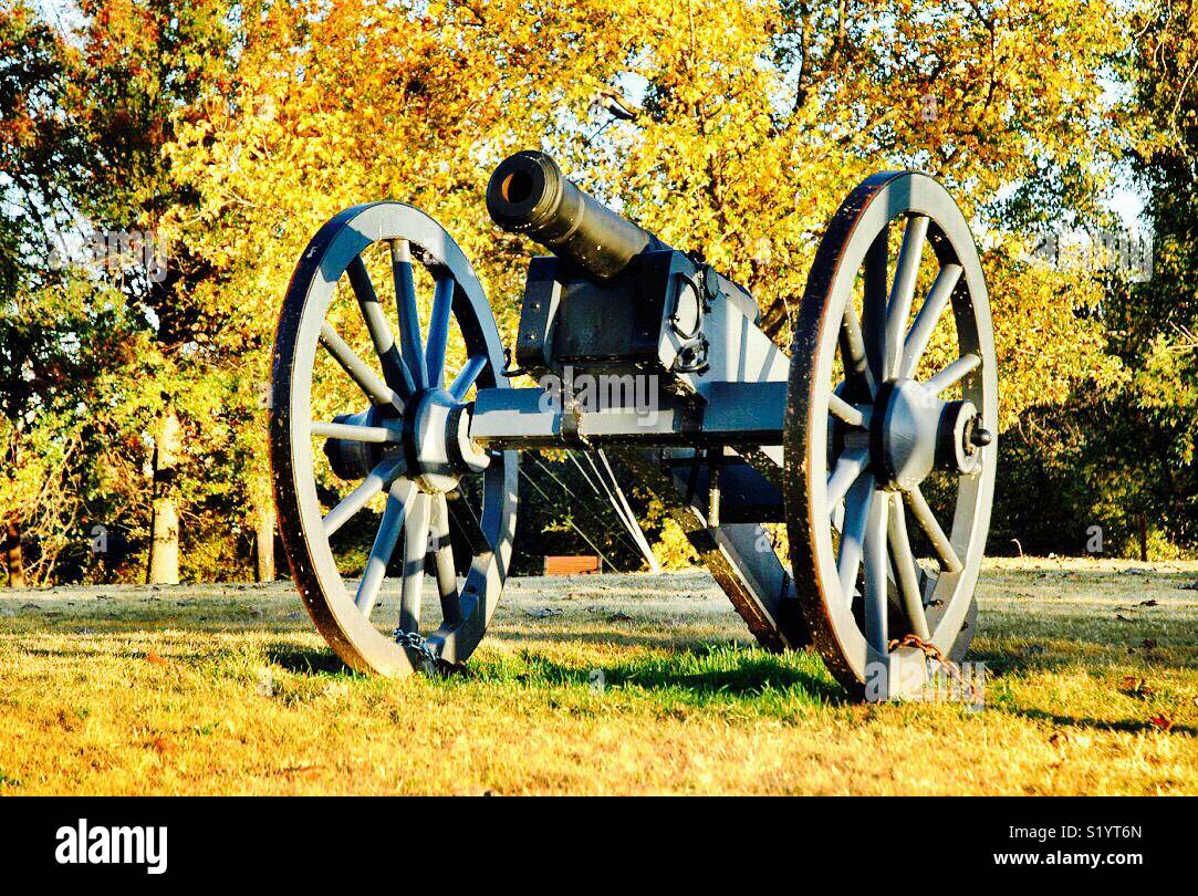 A canon still sits sentry at the location of the first Fort Smith along the Arkansas River. The city of Fort Smith draws it’s name from this long-gone fort. - Smartphone Captured Stock Image