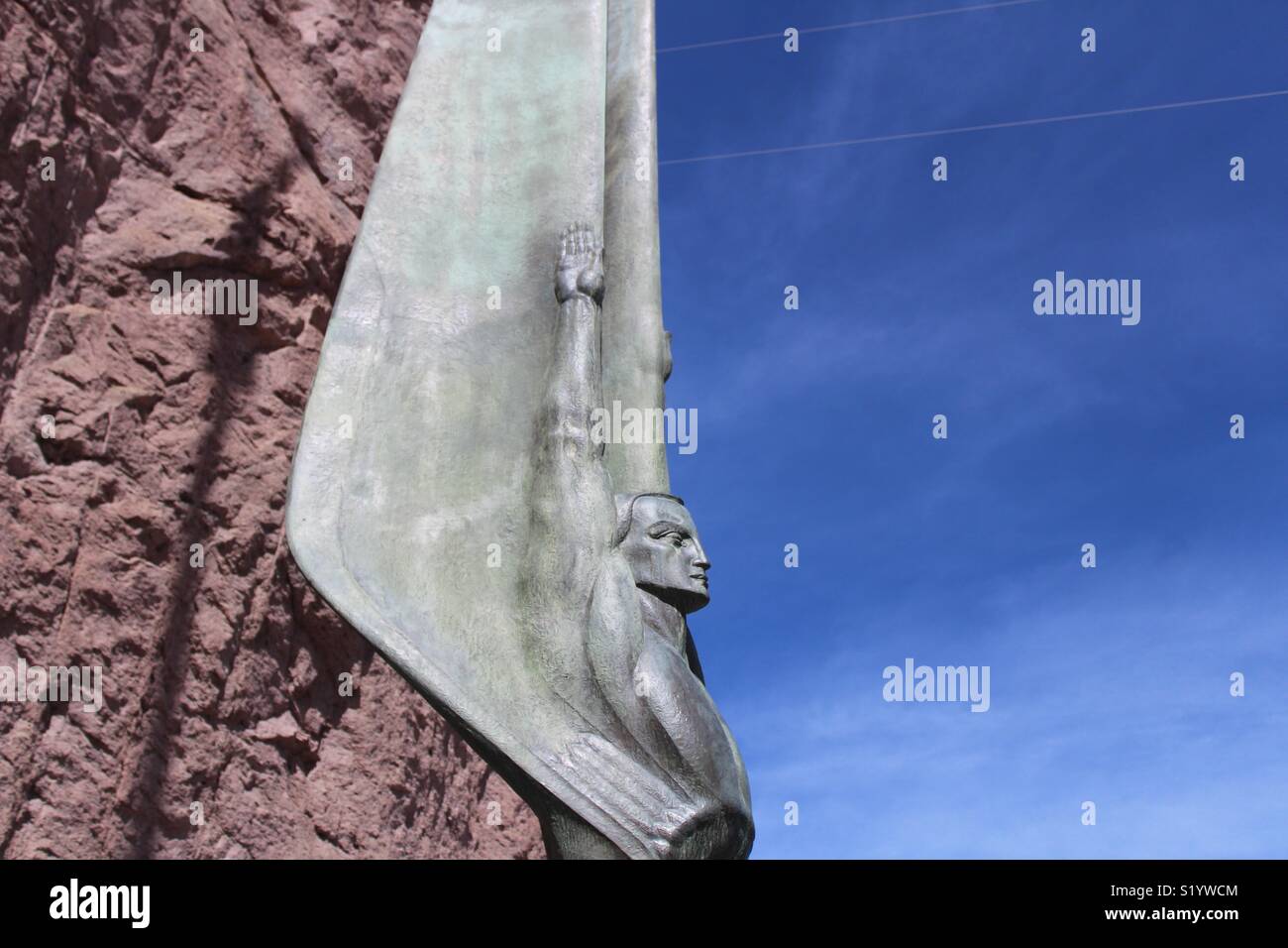 Statue at the Hoover dam Stock Photo