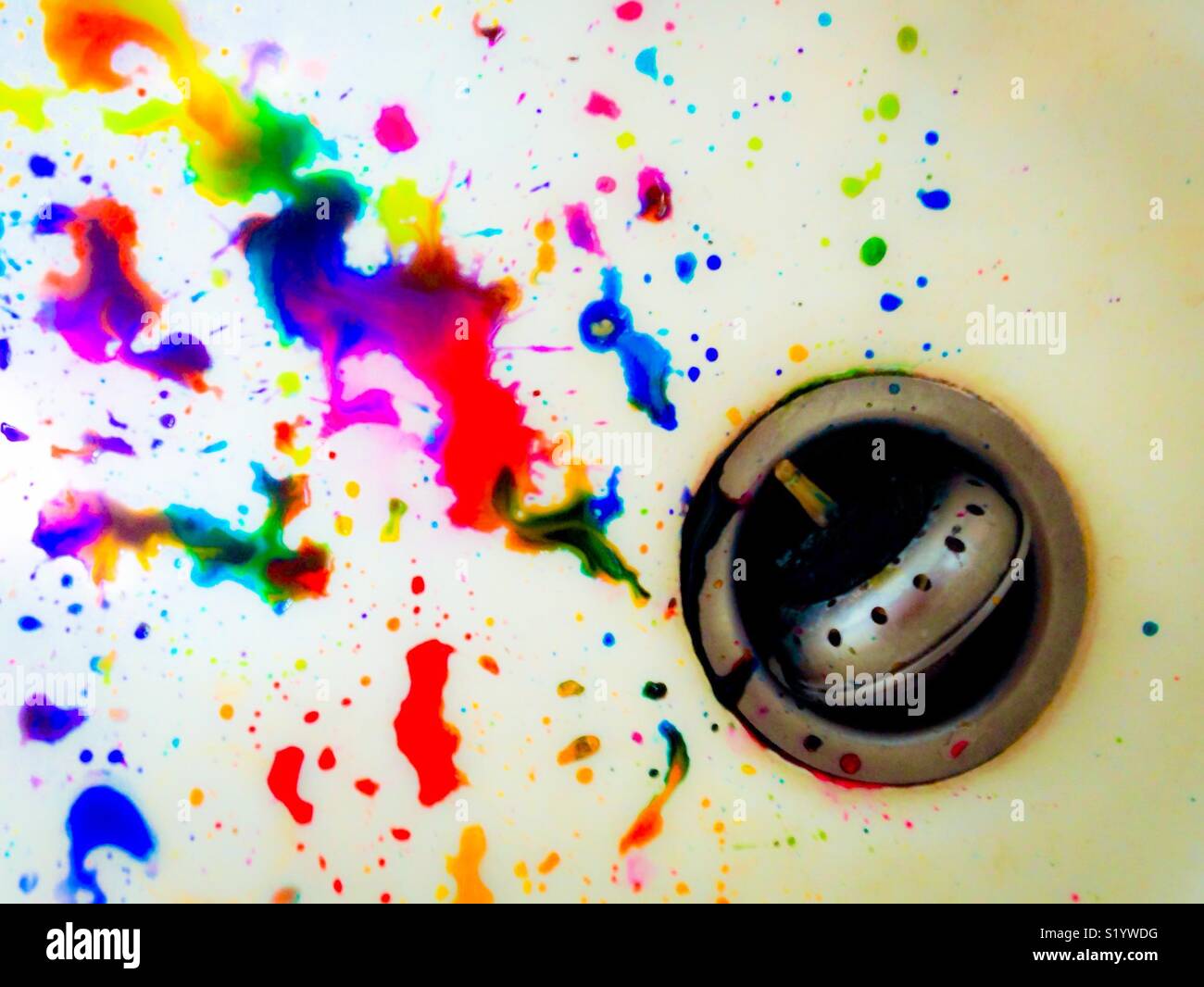 Sink splatters- Easter dye mess - Smartphone Captured Stock Image