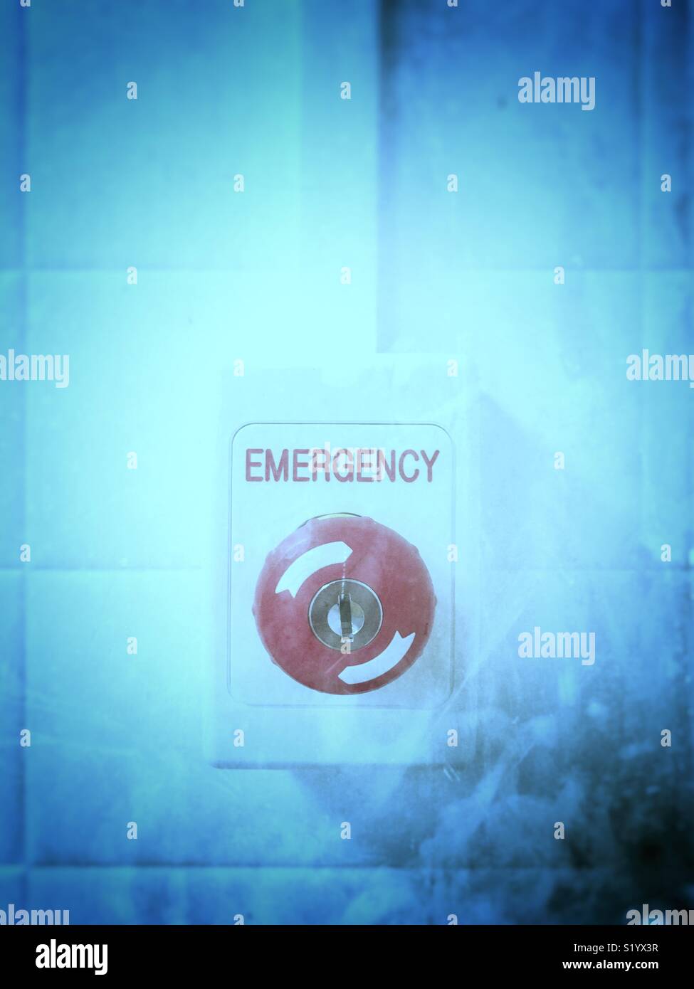 Emergency push button with dramatic effects. - Smartphone Captured Stock Image