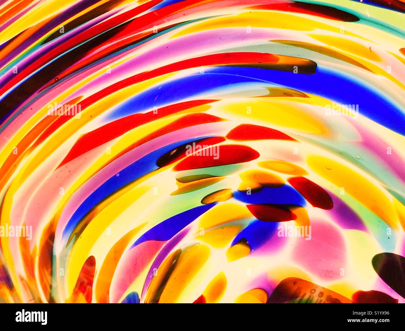 Abstract pattern of blown glass plate - Smartphone Captured Stock Image