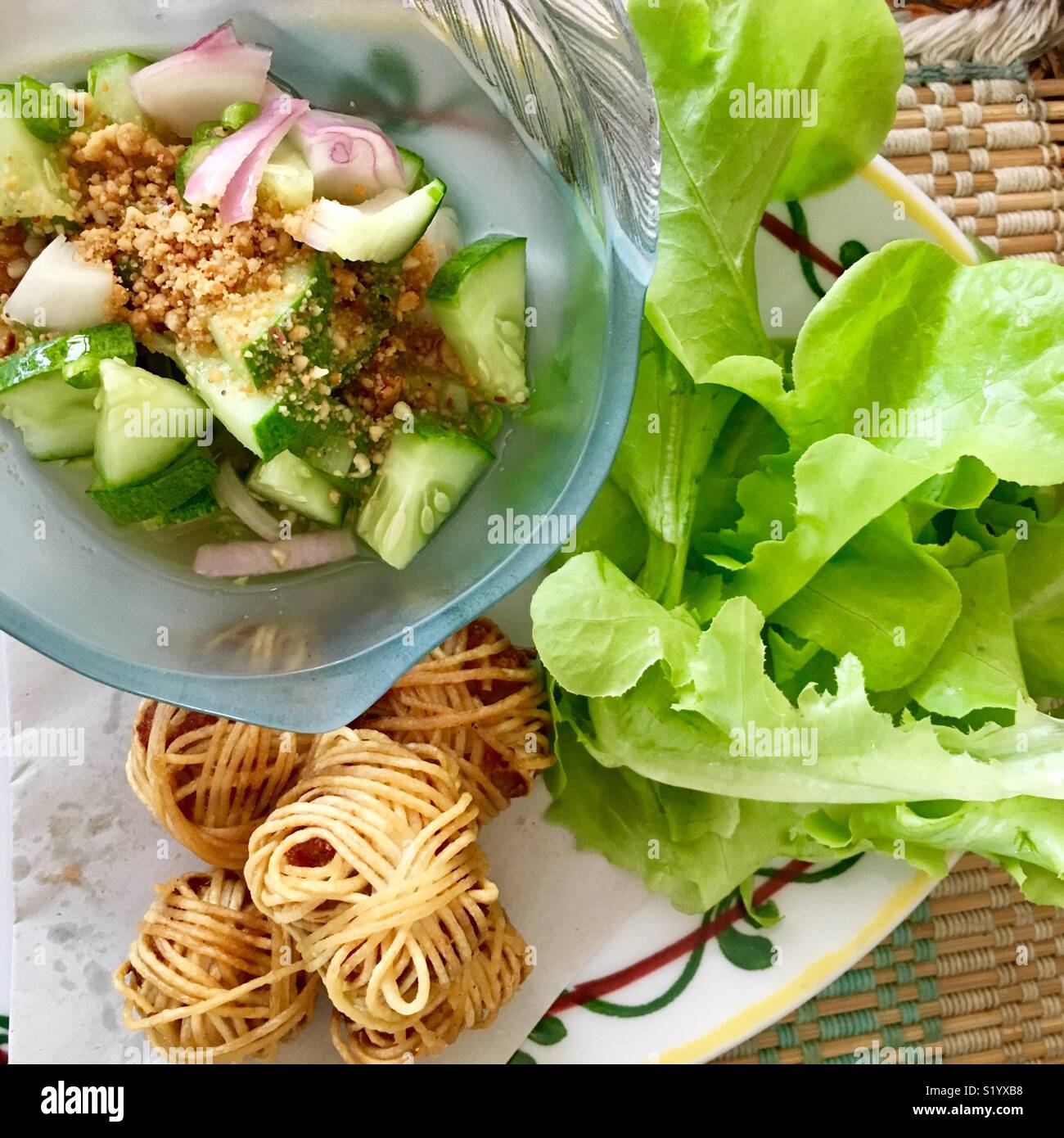 Ancient traditional Thai dish, Chiang Mai, Thailand - Smartphone Captured Stock Image