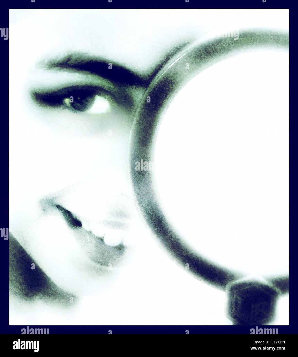 Girl face black and white hi-res stock photography and images - Alamy