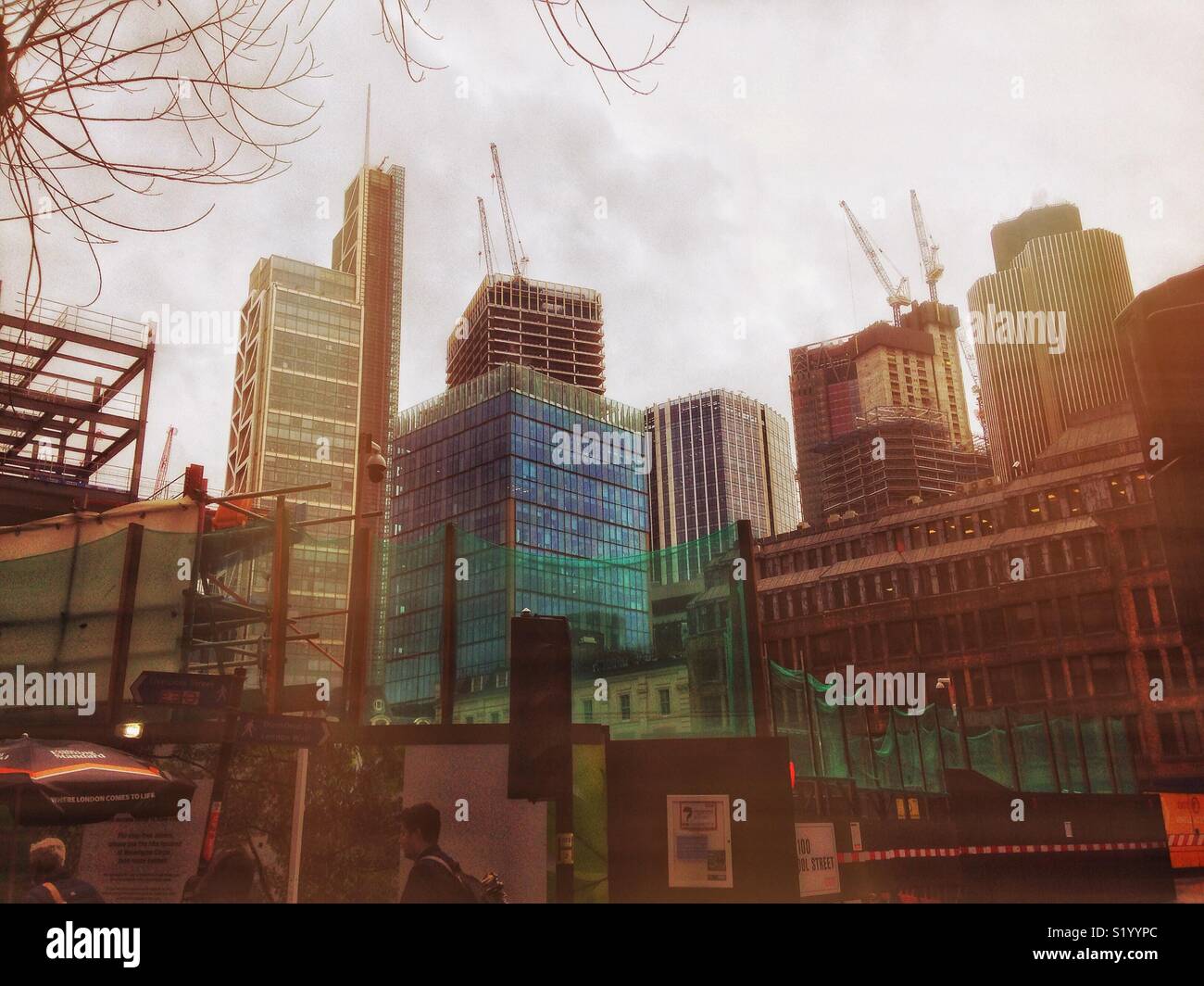 High rise buildings in London. - Smartphone Captured Stock Image