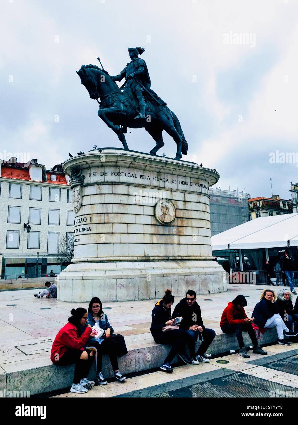 Figueira square at Lisbon in Portugal !!! Stock Photo