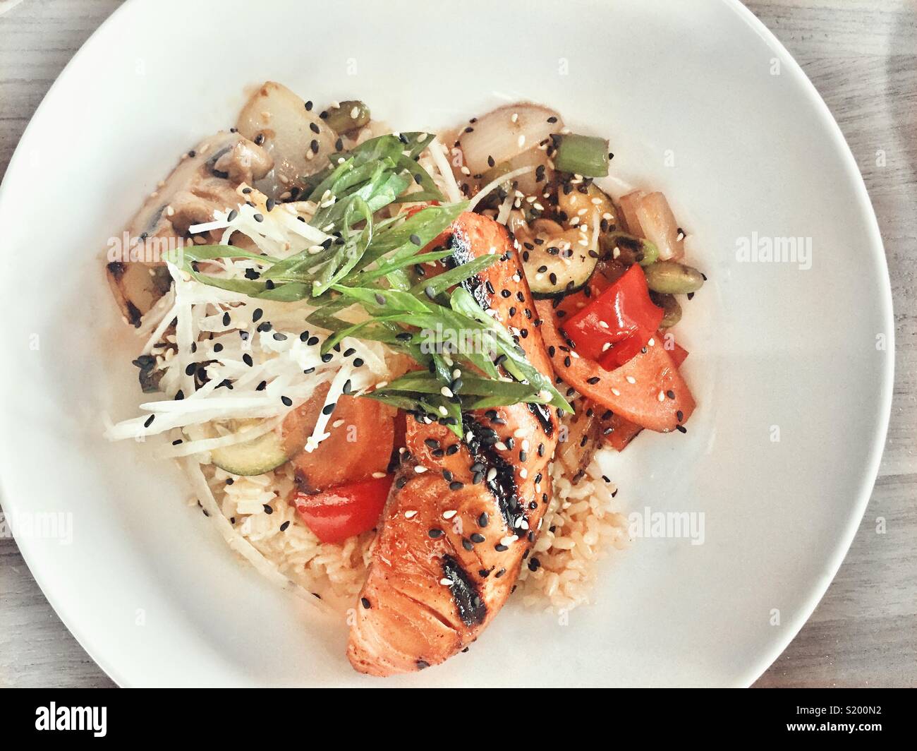 Grilled Salmon - Smartphone Captured Stock Image