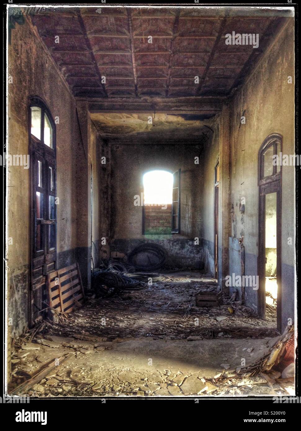 Abandoned railway station, Catalonia, Spain. - Smartphone Captured Stock Image