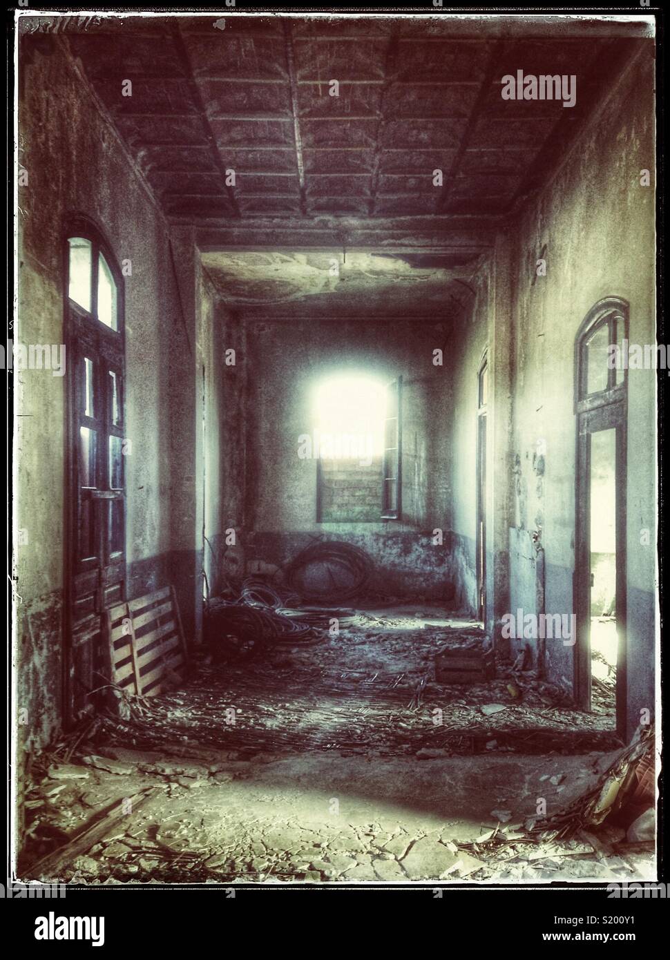 Abandoned railway station, Catalonia, Spain. - Smartphone Captured Stock Image