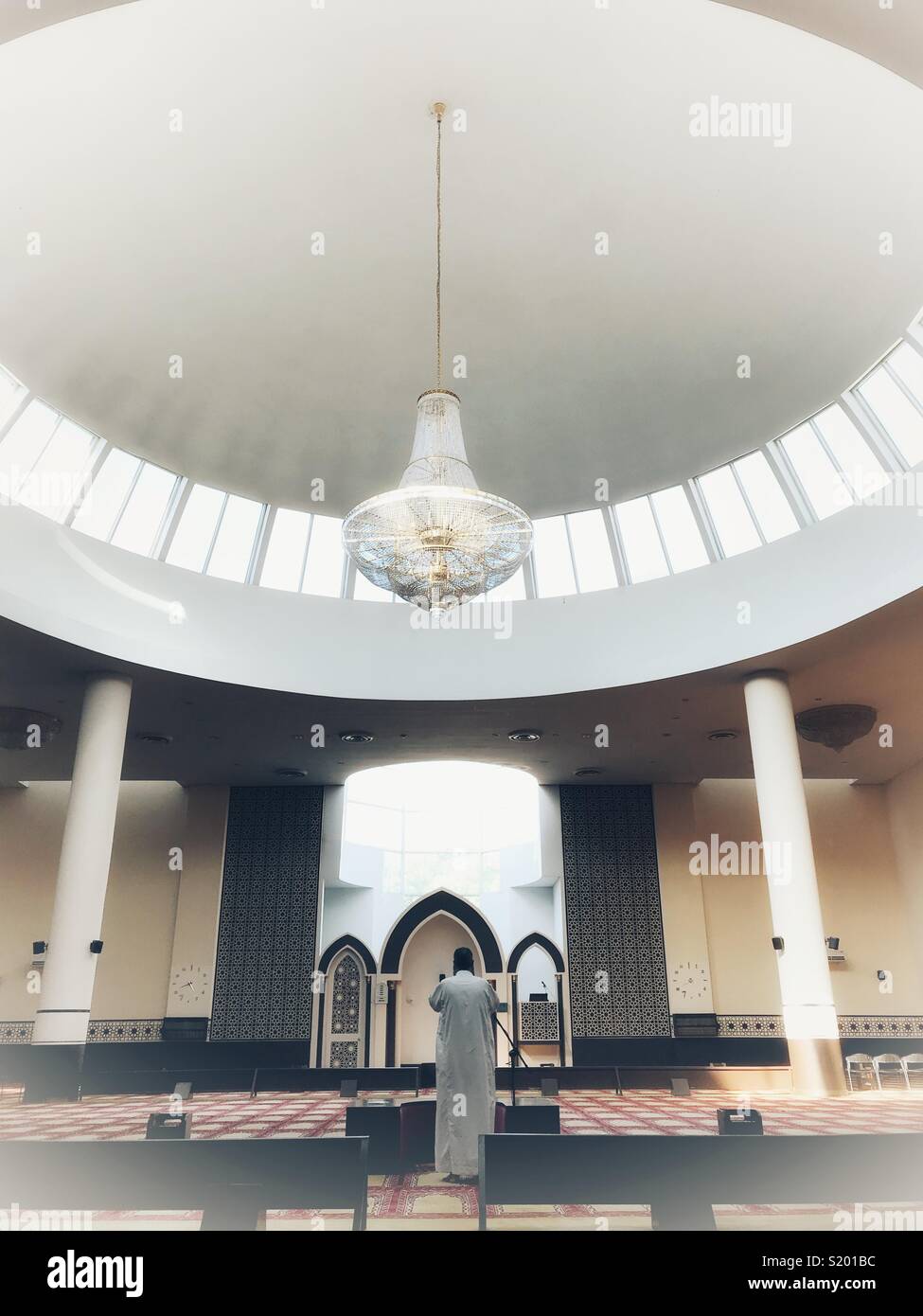 Call to prayer in largest mosque in South America - Smartphone Captured Stock Image