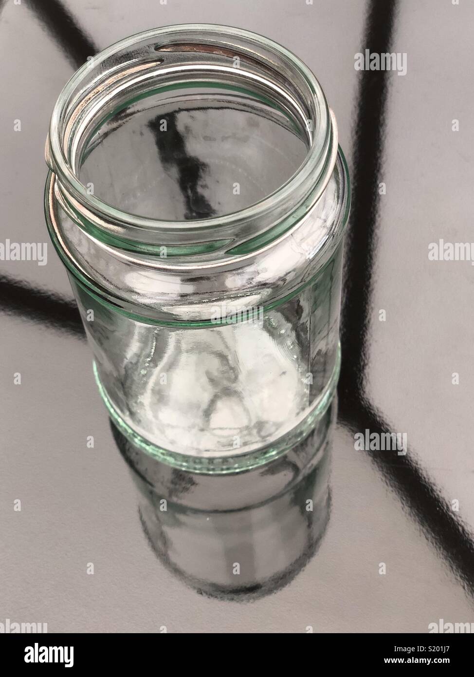 Glass jam jar reflections - Smartphone Captured Stock Image