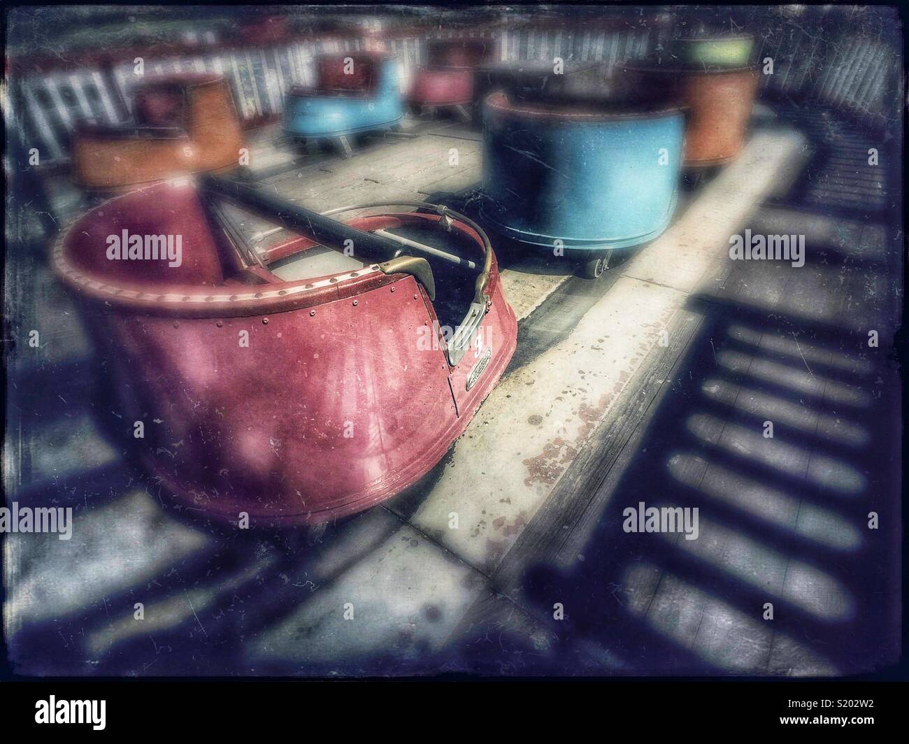 Kiddie ride at amusement park - Smartphone Captured Stock Image